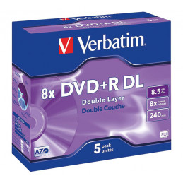 PACK 5 DVD+R VERBATIM 8X...